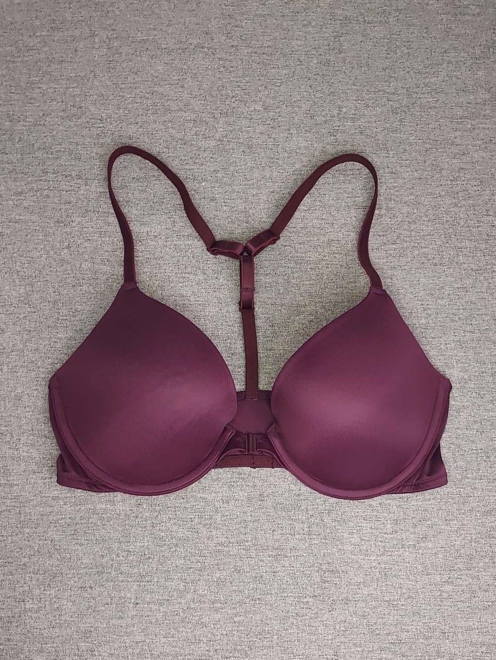 Victoria's Secret Plum Wear Everywhere Push-Up Bra Racerback Front Closure 34C